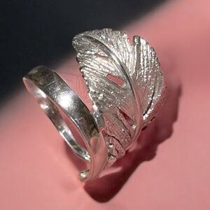 925 Silver Feather Ring size 5